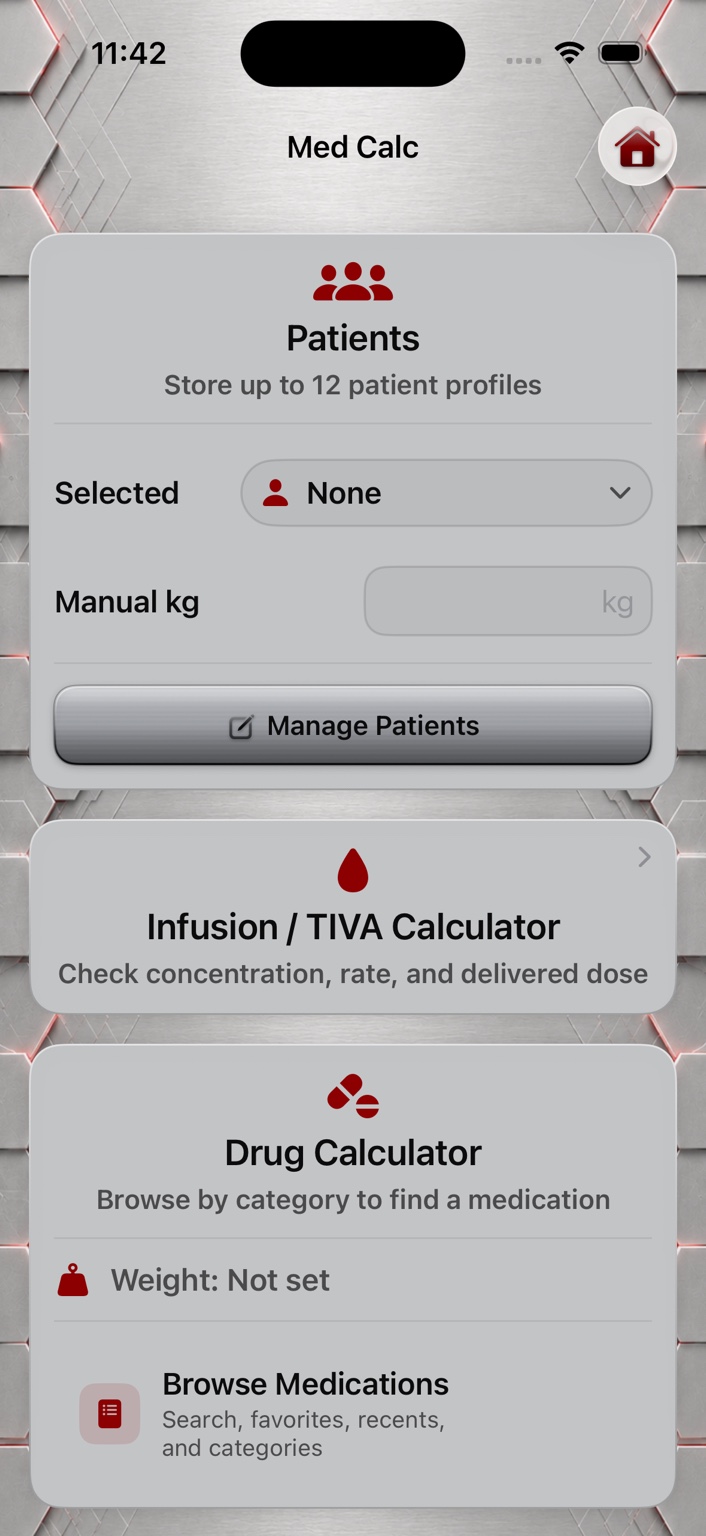 PulseForm MedCalc screen